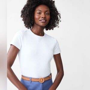 J. McLaughlin jacquard stretchy white tee shirt